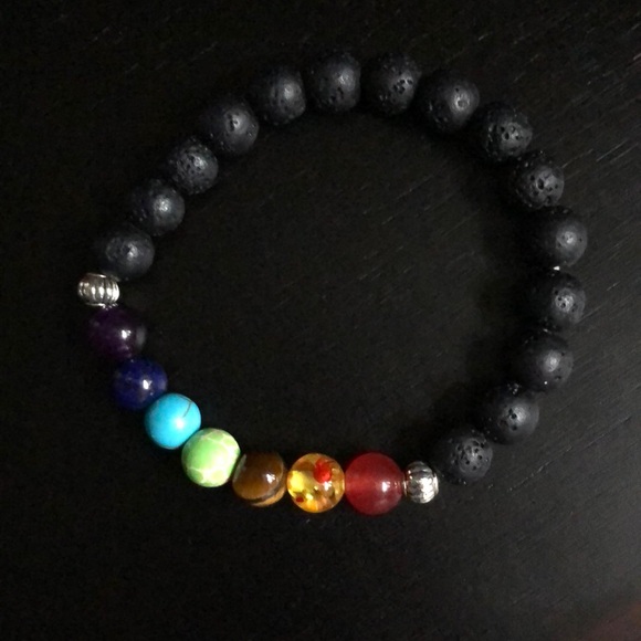 Chakra Healing Bracelet with Lava Stones - Picture 4 of 4